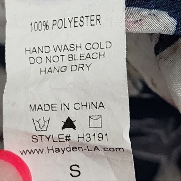 HAYDEN blue white‎ & pink faux wrap lightweight slightly sheer blouse size small - Picture 5 of 6